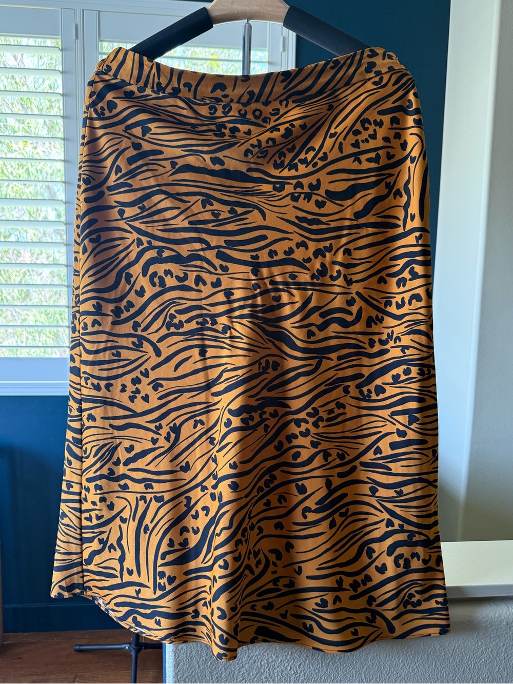 BCBGeneration Black and Brown Animal-Print A-Line Skirt